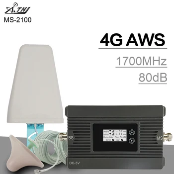

ATNJ 4G AWS / LTE 1700 mhz Mobile Signal Repeater Band 4 Booster 80dB Gain LCD Display AWS 1700 MHz 4G Signal Amplifier @MS-AWS