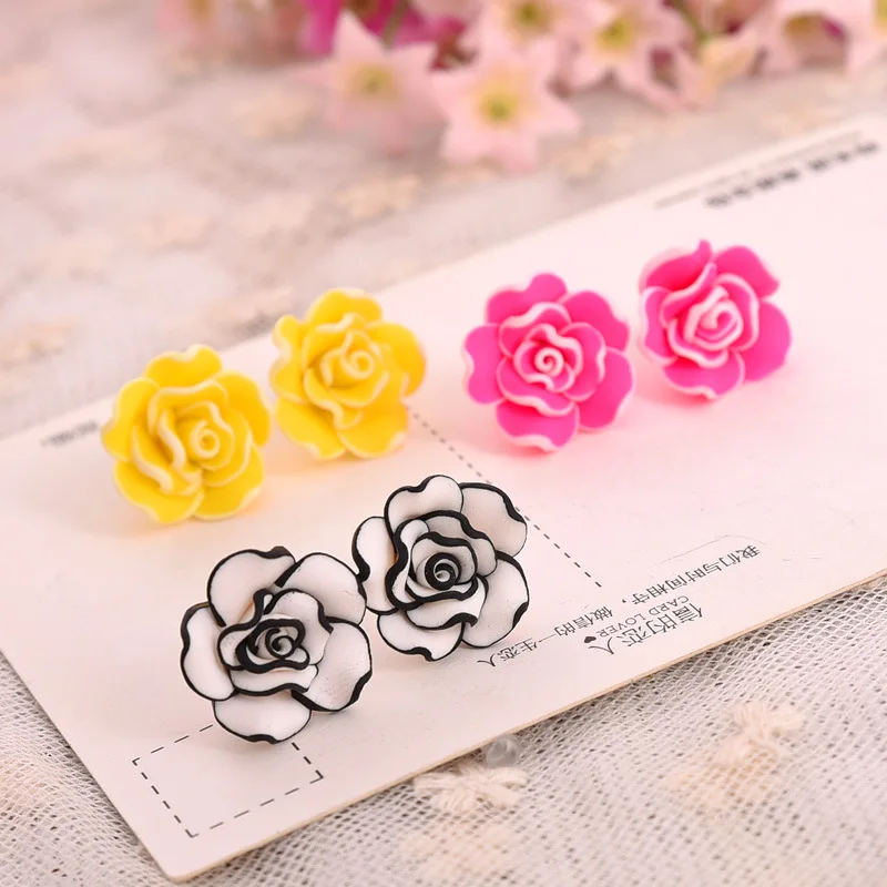

Korean jewelry wholesale multi-layer rose ear nail