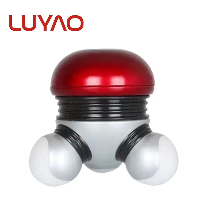 LUYAO мини-Электрический массажер для головы и шеи с аккумулятором, вибрация плеч, расслабляющий массаж тела, массажер с волнистым роликом, портативный массажер для кожи головы - Цвет: Red