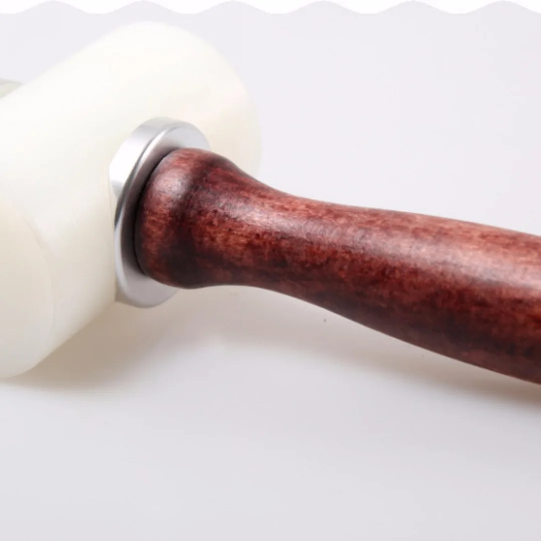 DWZ DIY Leather Cutting Hammer Leatherwork Strengthen PE Wooden Craft Stamping Tool