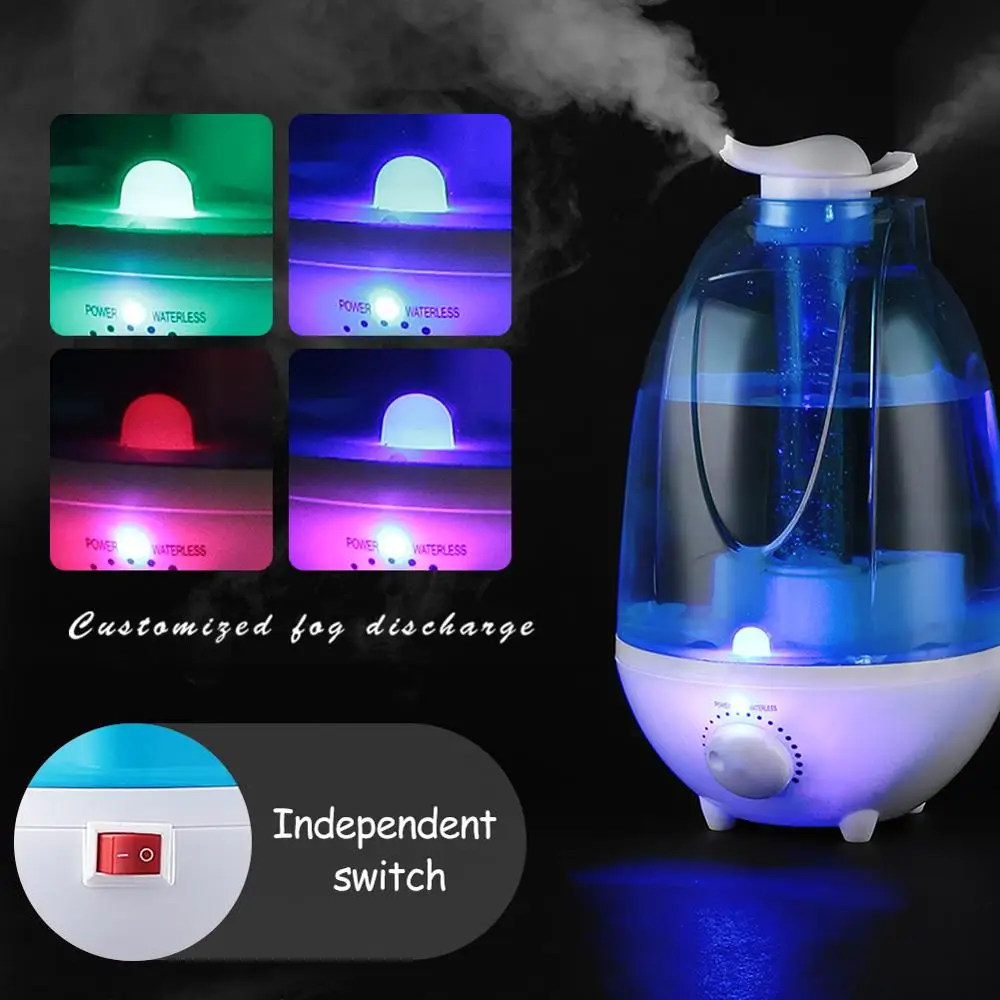 Tanie 3L 4L dużej pojemności nawilżacz powietrza domu mini ultradźwiękowy nawilżacz powietrza rozpylacz zapachów Mist Maker oczyszczacz powietrza Humidificador LED lampa