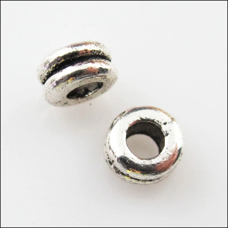

New 40Pcs Tibetan Silver Tone Tiny Round Spacer Beads Charms 6mm