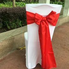 Упаковка из 50 красного цвета " х 108" Председатель группы атласа стул створки лук свадебный банкет Украшение питания