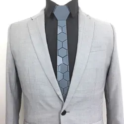 Серые галстуки с геометрическим узором ручной работы