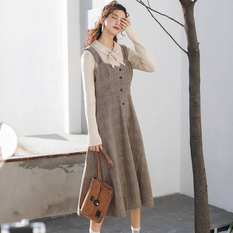  Korean Winter Dress  Womens Autumn Fashion Basic Warm Soft 