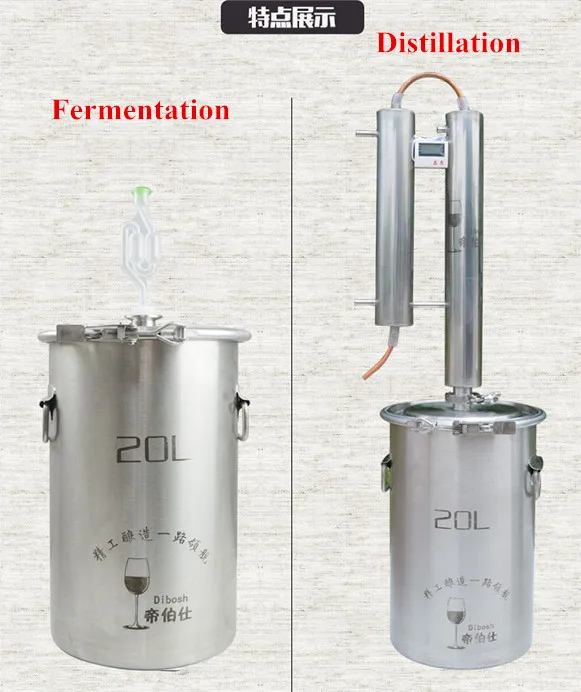 20л домашний полный комплект дистилляционная Колонка 304 нержавеющая сталь алкогольный самогон Hooch водка виски бренди дистиллятор вода сок и т. Д