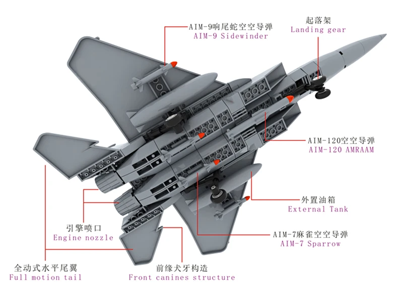 F15 Истребитель Eagle строительные блоки модель Wange Современное военное оружие Модель воздушного самолета Force игрушечный самолет коллекция