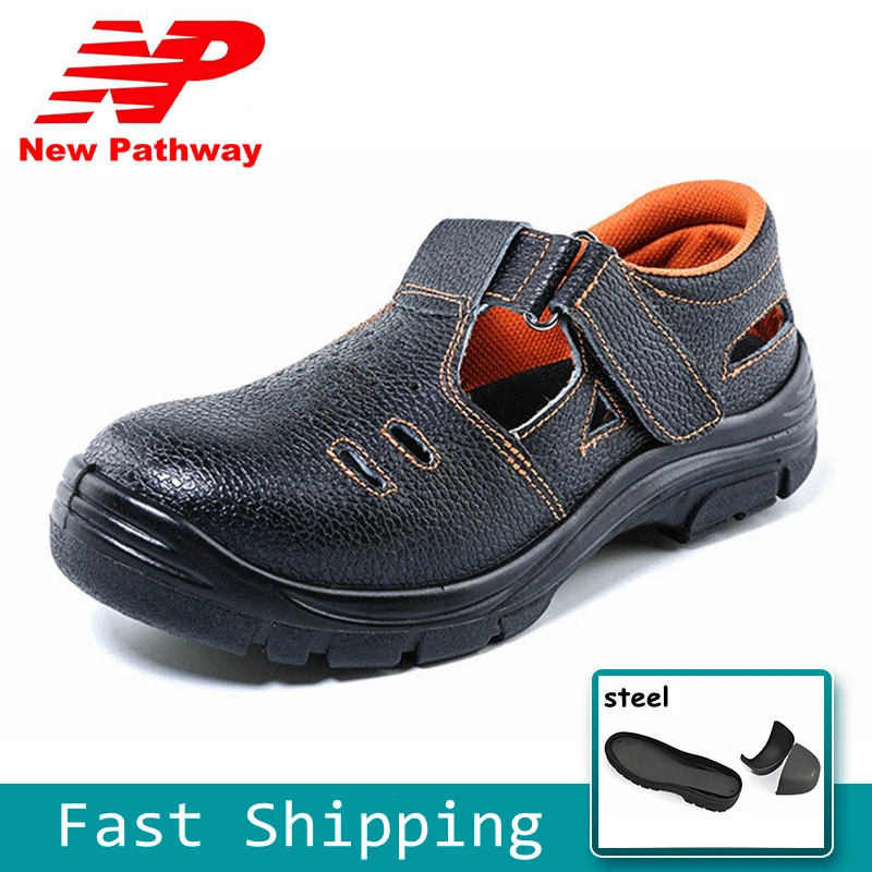 

Summer Men Safety Shoes Steel Toe Safety Sandals Breathable Lightweigh Work Shoes Protective Footwear Plus Size 36-45 MS102