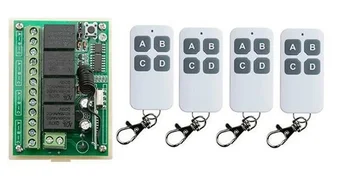 

NEW DC12V 4CH 4Channe 10A RF wireless remote control switch System, 4 X Transmitter + 1 X Receiver,315/433 MHZ