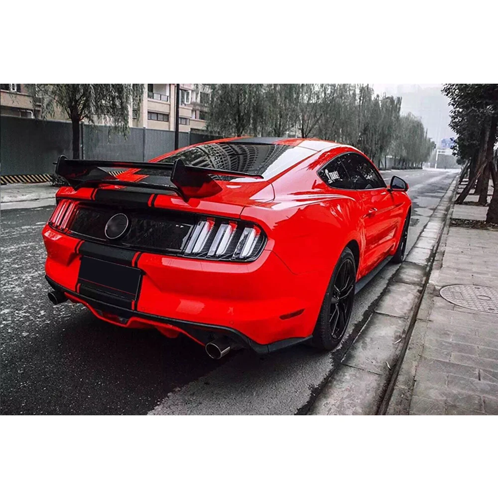 Двойной слой GT Стиль углеродного волокна задний спойлер Крылья для Ford Mustang V8 V6 GT350R