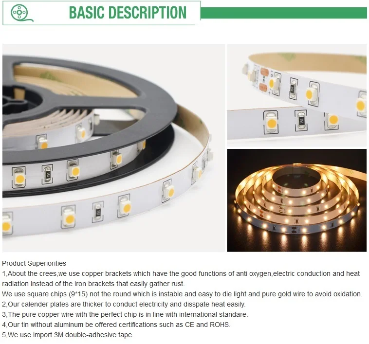 Vampol 5 м/лот 120 светодиодов/m 9,6 Вт/м 12 v/24 v smd 3528 Светодиодные полосы светодиодные фонари для струнных доступны для различных цветов