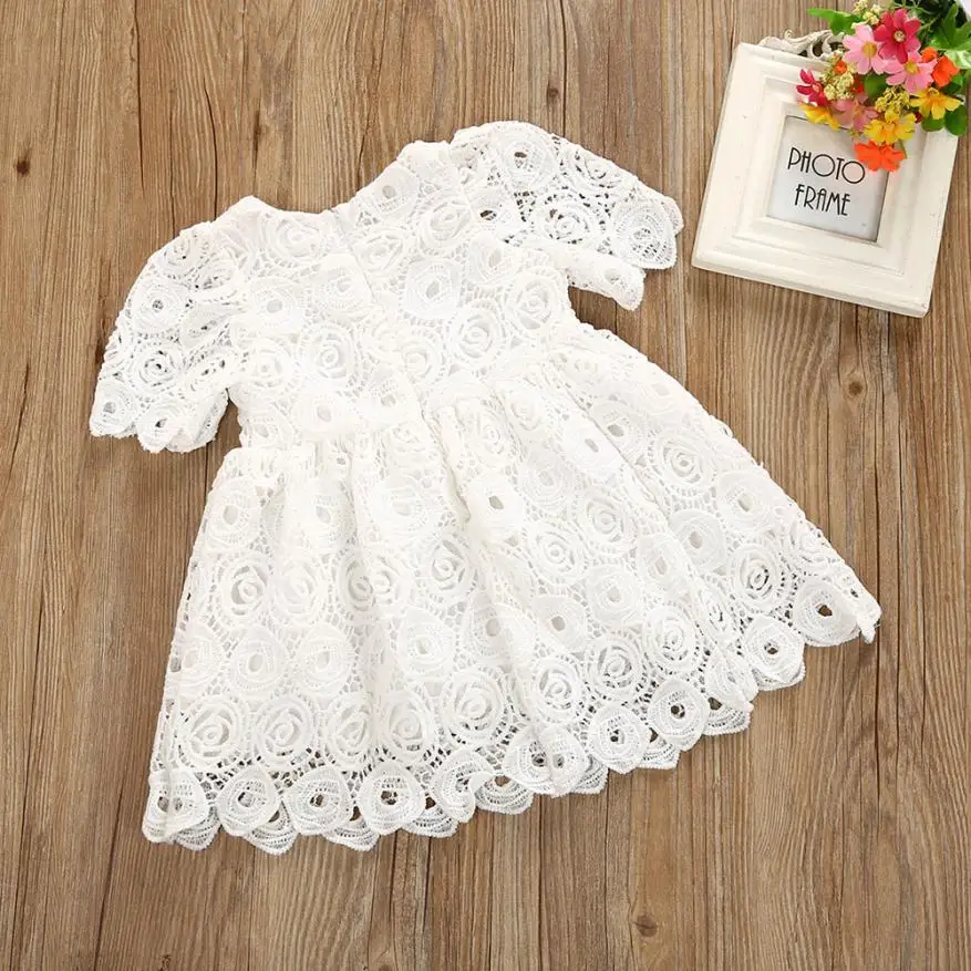 ARLONEET Toddler Infant Baby Girl Floral Lace Short Sleeve Princess Formal Dress Outfits