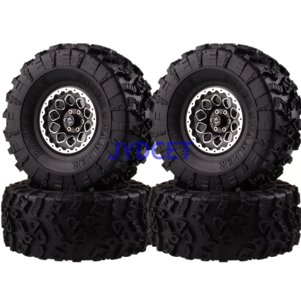 

For RC 1/10 Climbing Rock Crawler 2021-3022 Aluminum 2.2" Beadlock Wheels Rims & Super Swamper Rocks Tyre 132mm 4pcs