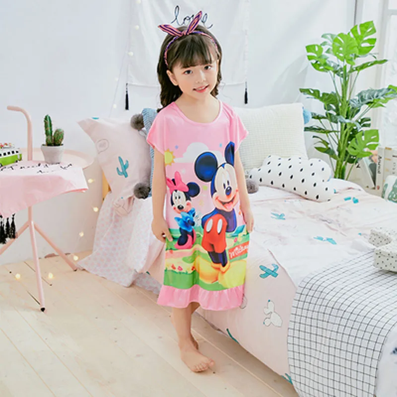 A% A909 Детская Пижама для девочек, платье-Ночнушка с героями мультфильмов ночная рубашка с принтом, пижама, ночная рубашка, пижама принцессы, Прямая, 201 - Цвет: style 20