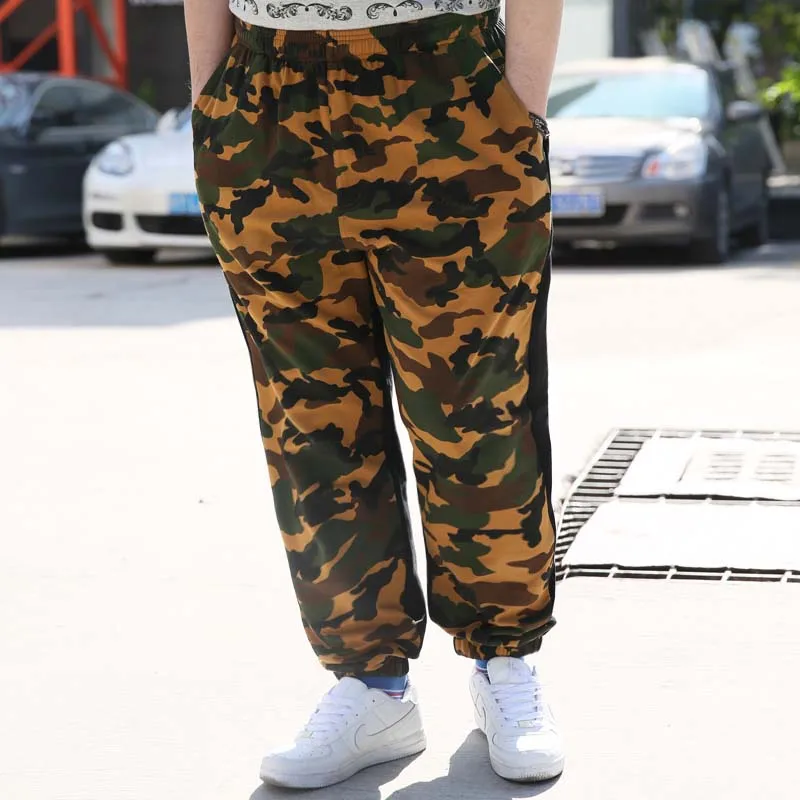 Хип-хоп шаровары тренировочные штаны Для мужчин Jogger уличная Sweatpant плюс Размеры свободные хлопковые мешковатые мужские брюки военный