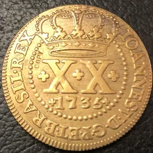 1735 Бразилия 20 Reis-Joao V медь имитация монеты 36 мм