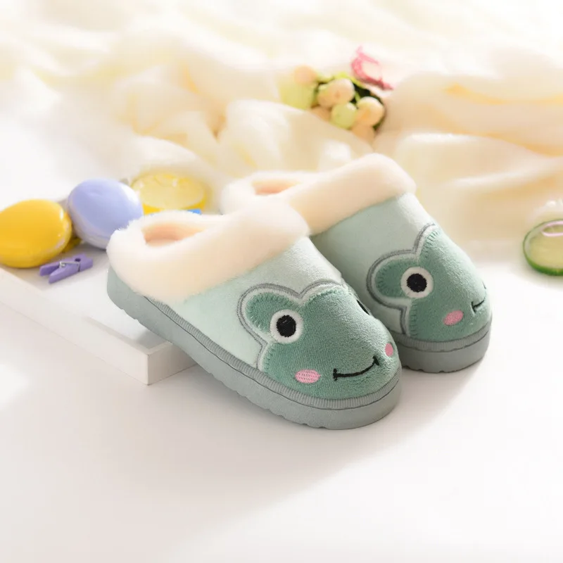 KiDaDndy/Новинка года; сезон осень-зима; Детские домашние и уличные хлопковые тапочки с милыми животными; хлопковые скользкие тапочки; GXJ070R - Цвет: A baby socks