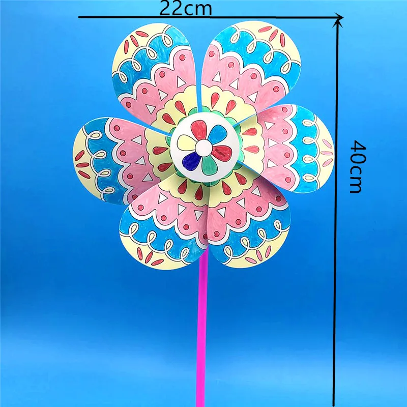 Happyxuan 8 шт./Партия DIY Pinwheels Spinner Набор для девочек игрушка-раскраска креативный рисунок и живопись детская бумага ручной работы развивающие