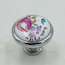 32mm Moda Moderna cerâmica gaveta do armário móveis handle knob prata knob pastorale porcelana dresser armário porta pull knob