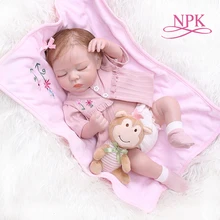 NPK 48 см Новорожденный bebe реалистичный реборн мягкий полный тело slicone реалистичный Спящий ребенок анатомически правильный