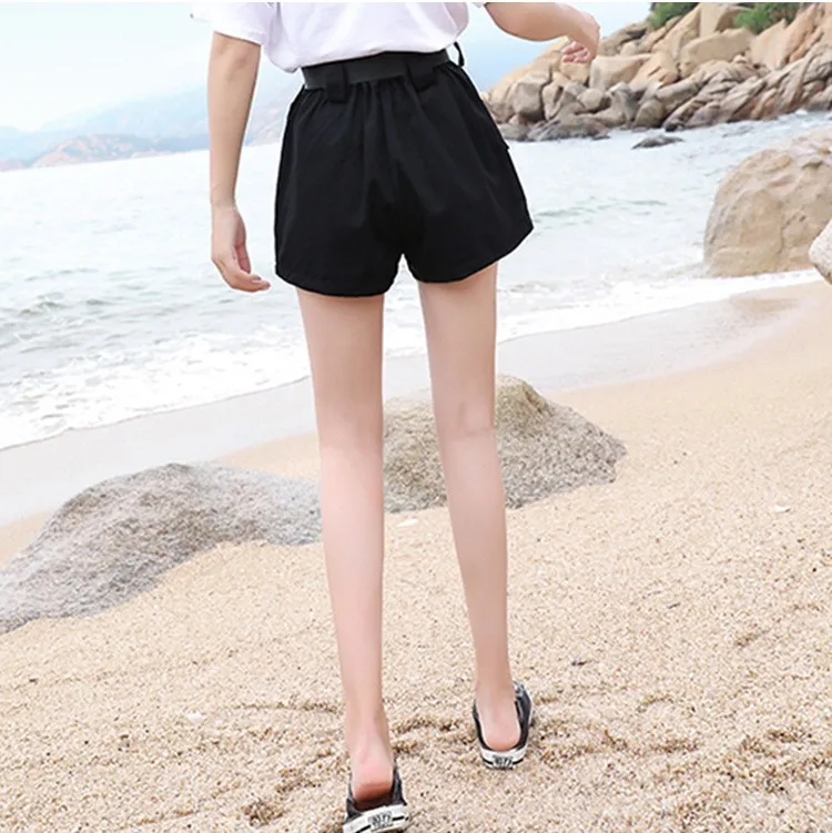 Шорты женские летние шорты с поясом 2019 модные повседневные уличные женские Карго короткие брюки Pantalon Corto Mujer VeranoDS50657
