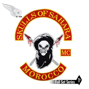 

MOROCCO skull biker motorcycle patch embroidery iron on patches for clothing jacket