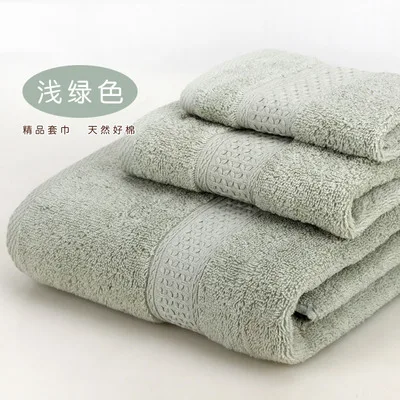 Белый 3 шт сплошной цвет тяжелый набор хлопковых полотенец банное полотенце для взрослых полотенце платок GMS 400 г водопоглощающий toallas