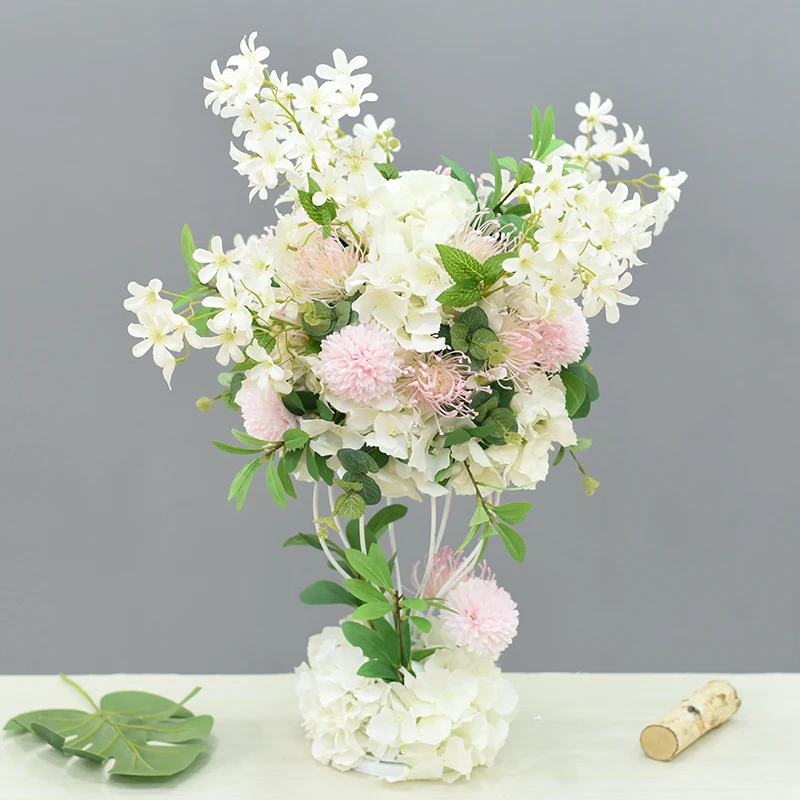 JAROWN Artificial Main Table Flower Ball Set Home Party Road Lead Props Flower Arrangement Wedding Signing Table Decoration (8)