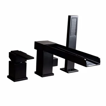 

MTTUZK high quality Black Matte bathtub faucet copper hot and cold water split type cylinder side shower faucet waterfall faucet
