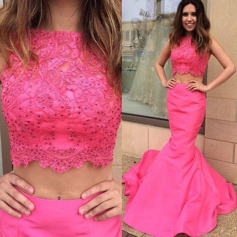 Chic Two-Piece Pink Prom Dress: Off-Shoulder, Short, with Cross Back Design