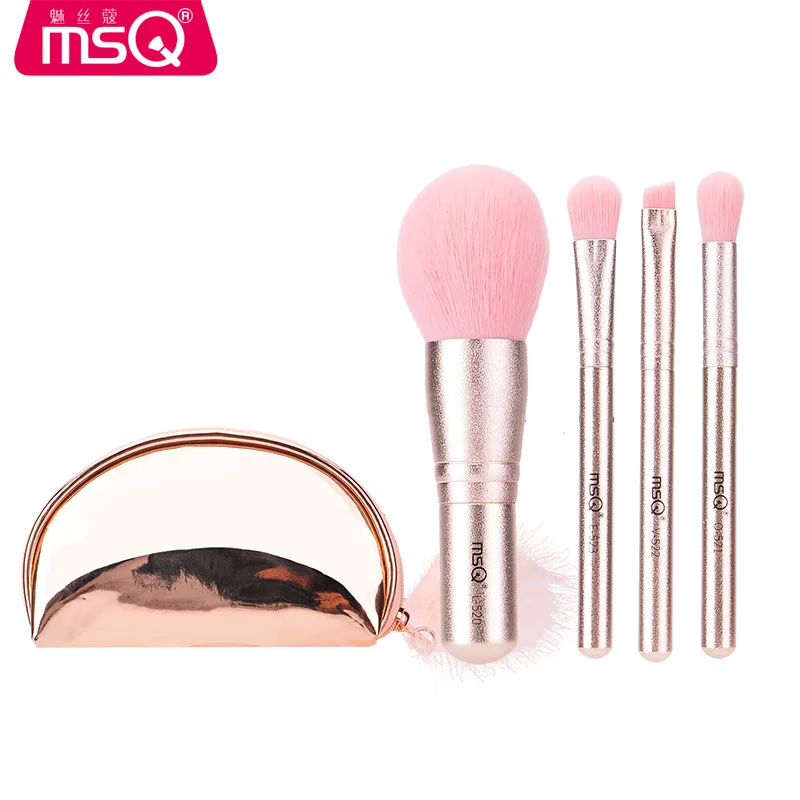 MSQ, 4 шт., мини кисти для макияжа, набор, основа, тени для век, набор кистей для макияжа pincel maquiagem, мягкие синтетические волосы, натуральная деревянная ручка
