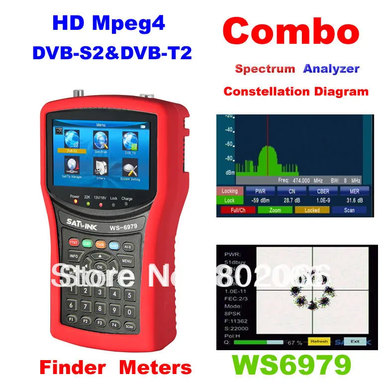 

2014 New Arriavel DVB-S2 & DVB-T2 Combo Meter SIGNAL FINDER WS6979 spectrum constellation satellite meter terrestrial finder