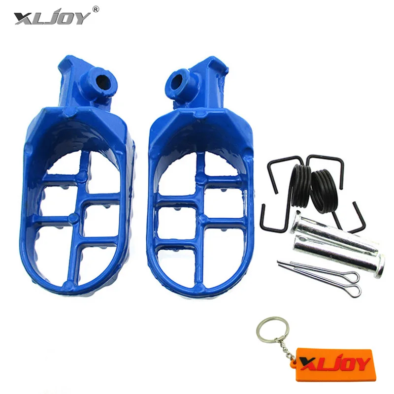 Xljoy синий Алюминий подножки для ног Yamaha PW50 PW80 PW 50 80 TW200 TTR90 TTR90E мотор Байк