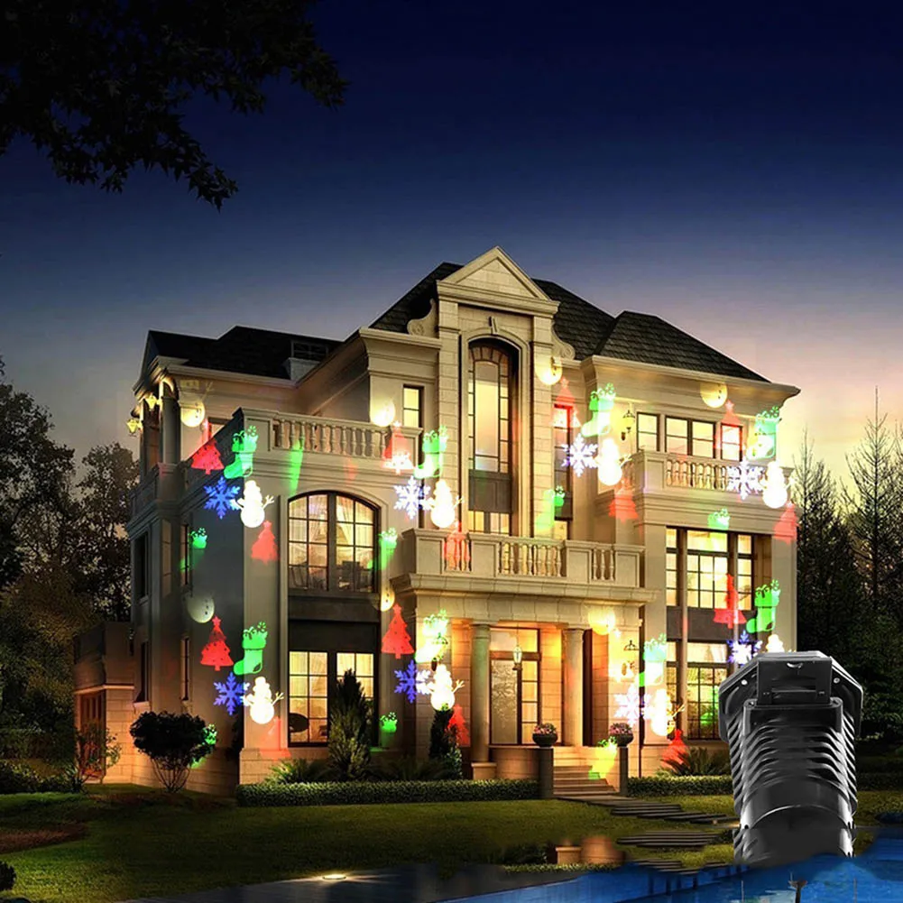 Открытый 6 светодиодный Снежный сценический лазерный светильник Снежинка садовый проектор для праздничных мероприятий движущийся узор Рождественский Свадебный прожектор для вечеринки лампа