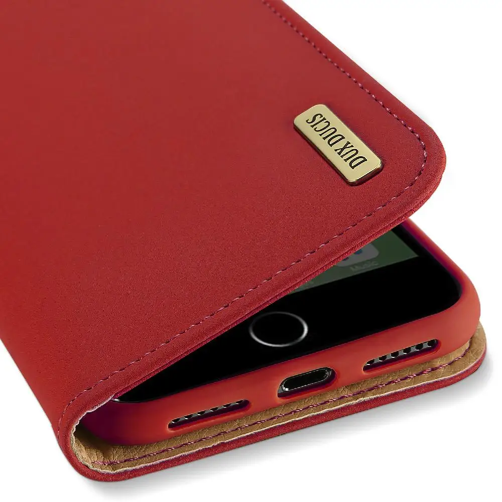 DUX DUCIS для iPhone 7/8 роскошный Магнитный флип-чехол из натуральной кожи, полный защитный чехол с кронштейном для карт r20