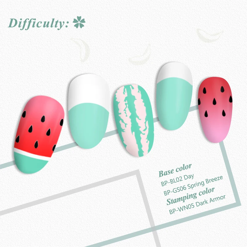 BORN PRETTY Nail Stamping Plates Lemon Watermelon Tropical Punch Patterns DIY Image Printing Plate Nail Art Template Manicure