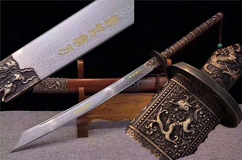 

Chinese Emperor Kangxi Sword Sabre Broadsword Sabre Folded Steel Blade Rosewood Sheath