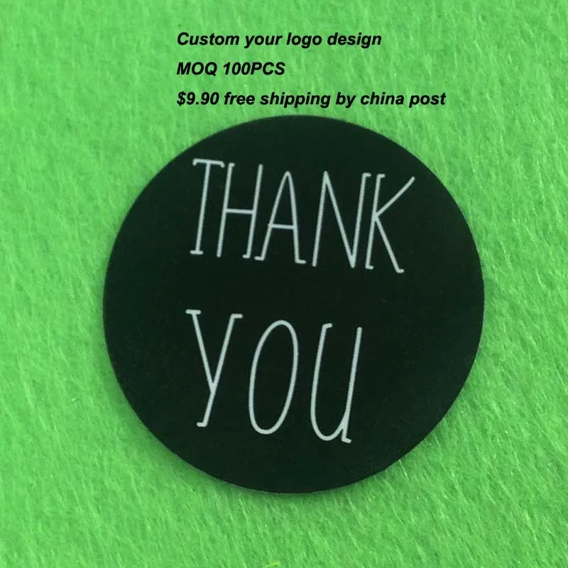 100pcs heart  self adhesive labels Vintage kraft handmade with love labels paper self seal thank you labels 3cm size