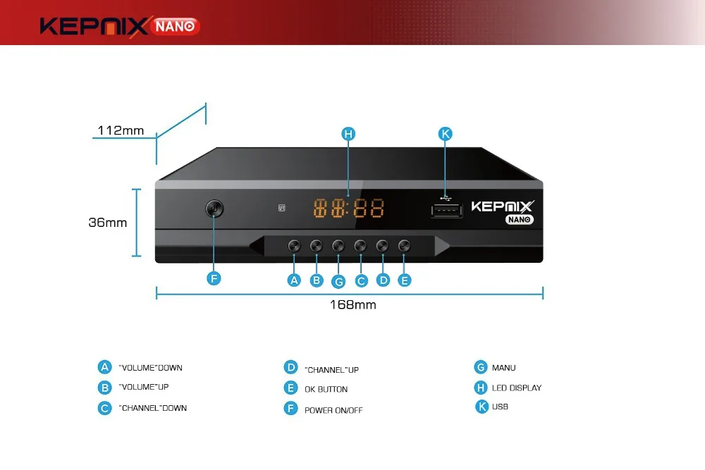 Hevc цифра спутниковый телевизионный ресивер dvb s2 Kepnix nano h.265 m3u xtream Поддержка PowerVu Biss
