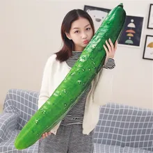 Fancytrader Cute Soft Simulation Vegetables Cucumber Plush Pillow Stuffed Cartoon Melon Toy Doll Gift 43inch 110cm