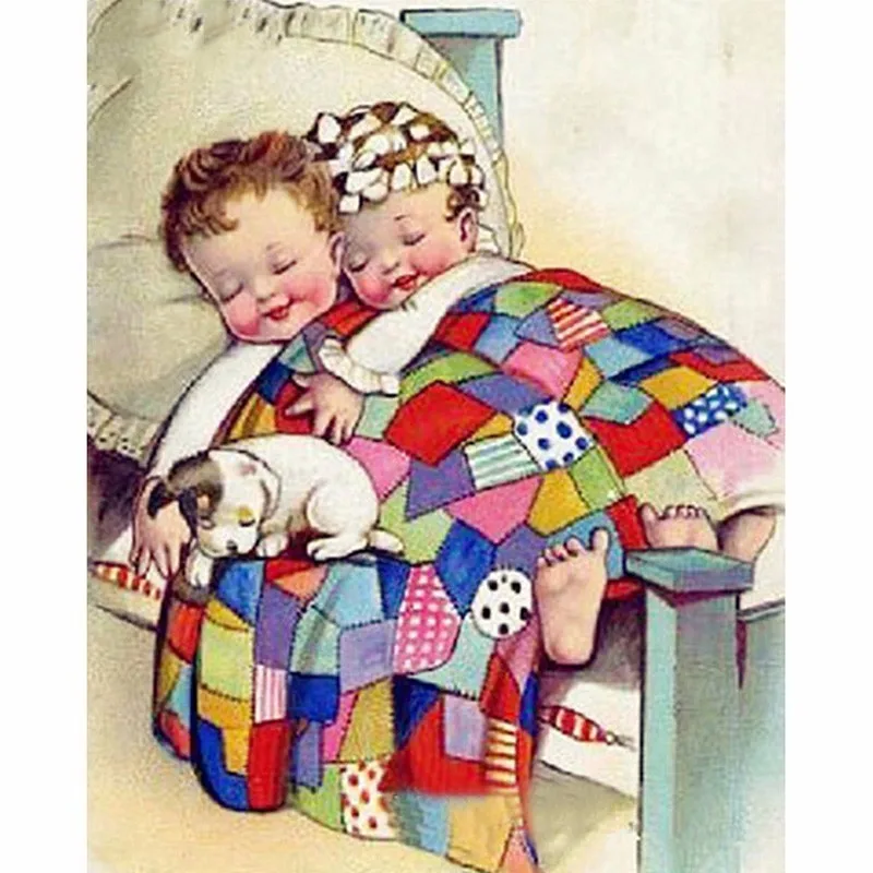 

5D Diy Daimond Painting Cross Stitch " Sleeping Baby" Full square/round Diamond Embroidery Mosaic Art Decor