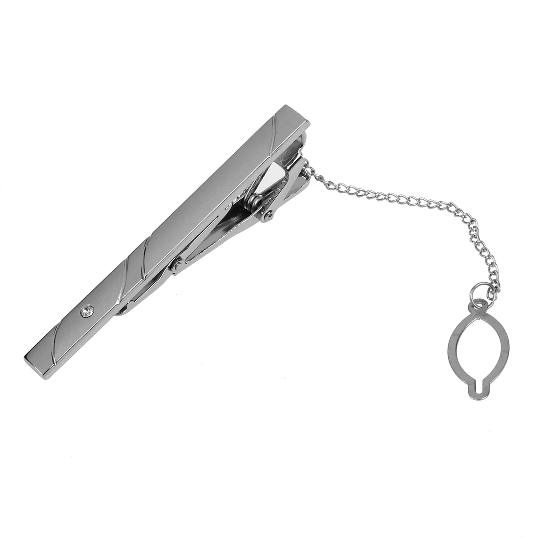 Luxury Mens Plain Silver Stainless Steel Skinny Tie Clip Clasp Bar