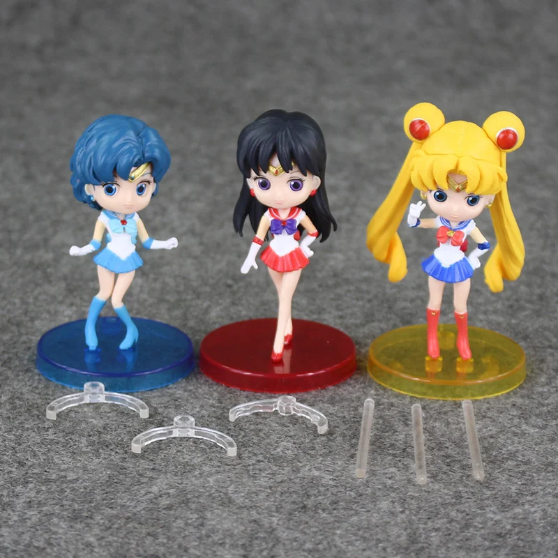 3 шт./лот Q posket Сейлор Мун Tsukino Меркурий Mizuno Ami Марс Hino Rei ПВХ фигурка игрушка|figure