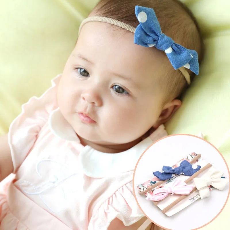 

3Pcs/Set Cute Baby Bows Headband Elastic Baby Girl Hair Bands Turban Soft Newborn Headbands Hair Accessories Gift