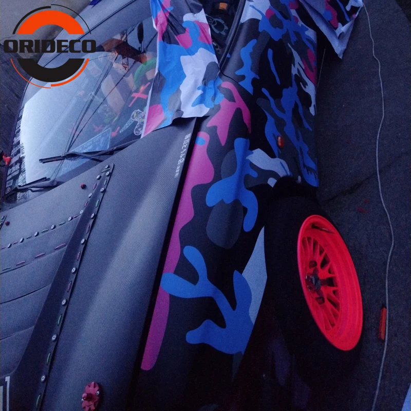 colorful Camo Wraps pink blue black camo vinyl wraps 6