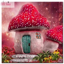diamond Mosaic fairy tale mushroom house picture diy 5D Diamond Painting cross stitch embroidery kits font