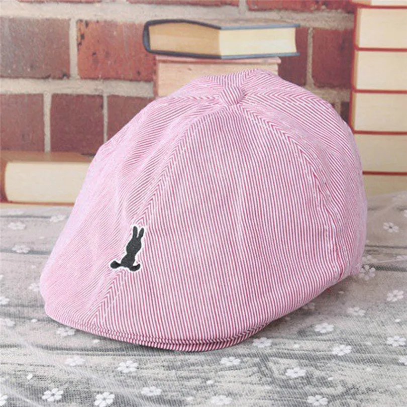 The new Kids Baby Boy Girl Cotton Stripe Beret Cap Newsboy Casquette Baseball Hat fashion cute design (8)