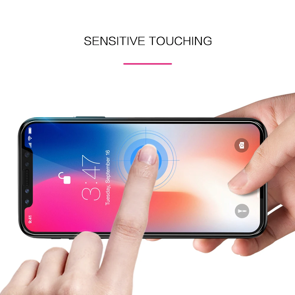 OTAO Für iPhone X Gehärtetem Glas Screen Protector Film Full Coverage Echt 4D Gebogene 9 H Schutz G
