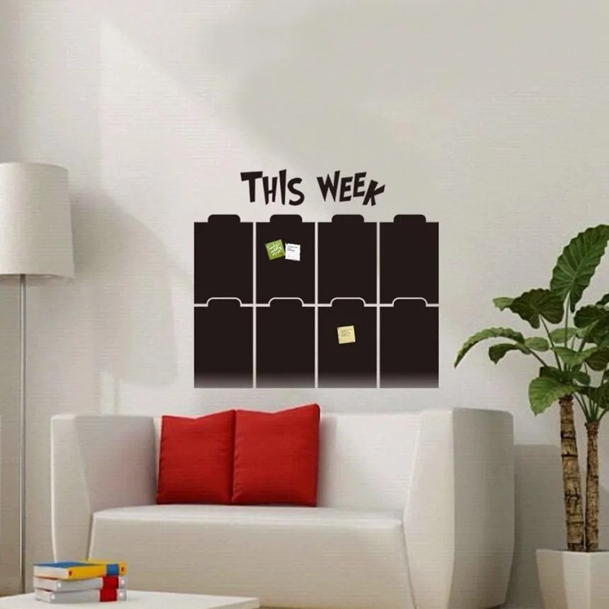 

45*58cm Week Plan Calendar Chalkboard MEMO Blackboard Vinyl Wall Sticker adesivo de parede #6320