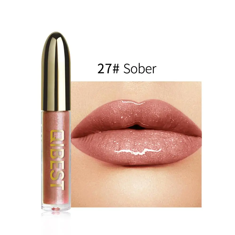 28 Colors Long Lasting Moisturizer Glitter LipGloss Tint Cosmetics Nutritious Shimmer Liquid Lipstick Beauty Lips Makeup maquiag - Color: 27